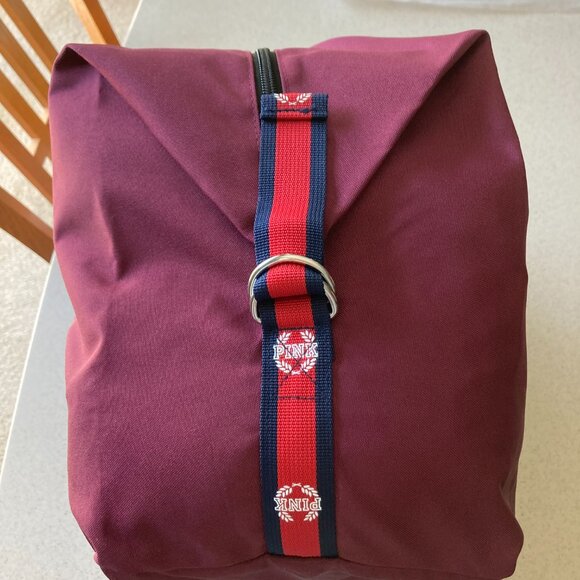 Victoria's Secret PINK Burgundy Logo Duffle Weekender Bag. NWT - Picture 8 of 16